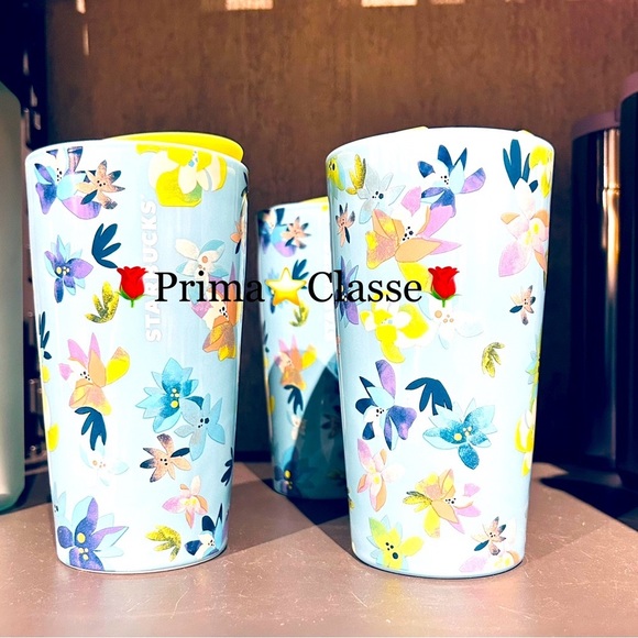 Starbucks Magnolia Ceramic Cup Hot Insulated Glass Tumbler Floral 12oz New 2023 - Picture 1 of 9
